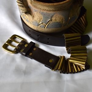 Leather & Brass Belt From NY&Co Sz M